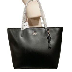 KATE SPADE MAXI BLACK SAWYER STREET LEATHER TOTE MSRP $358  Approx. 11.5L at bas